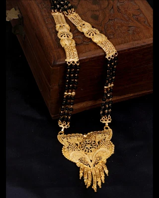 $27.91 • Buy Indian Traditional Gold Plated Bridal Mangalsutra Pendent Wedding Ethnic Jewelry