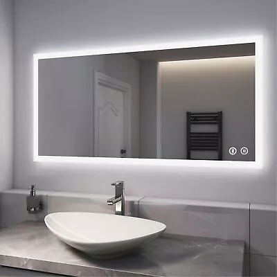 EMKE Bluetooth Bathroom Mirror With Led Lights Shaver Socket Demister 1000x700mm • £155.99