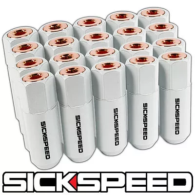 Sickspeed 20 Pc White/rose Gold Caps Aluminum 60mm Lug Nuts 12x1.25 L12 • $78.88