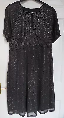 £7.99 • Buy Dorothy Perkins Size 12 Maternity Black Silver Glitter Look Stretch Dress