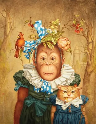 MonkeyparrotcatHand-painted Animal Art Oil Painting Wall Decor Canvas 36  • $69.99