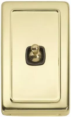 SWITCH-SINGLE DECO WALL-POLISHED BRASS-period Renovation-vintage Heritage-hpm • $47