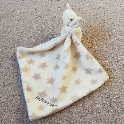 Mothercare Bedtime Bear Blankie Beige White Blanket Comforter Soother Star Hugs • £9.99