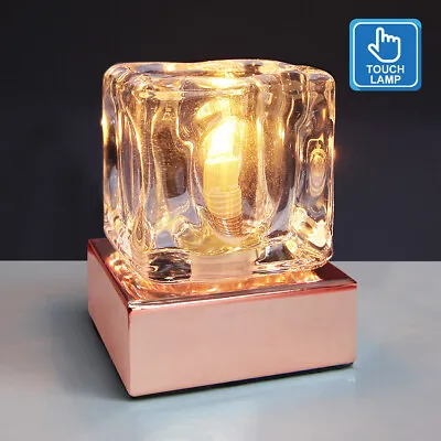 £15.99 • Buy Dimmable Touch Table Light Glass Ice Cube Bedside Study Office Dimmer Lamp M0111