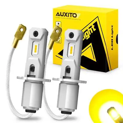 AUXITO LED H3 100W 3000K Yellow Two Bulb Fog Light Lamp Super Bright 10000LM Kit • $23.74