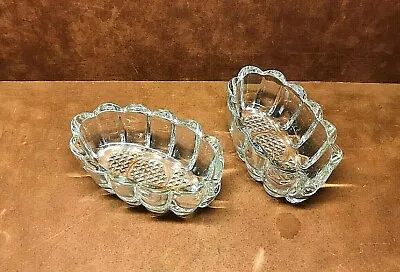 (2) Vintage Heavy Oval Shaped Ribbed Sides Jelly Salt Dip Dishes ~ • $14.93