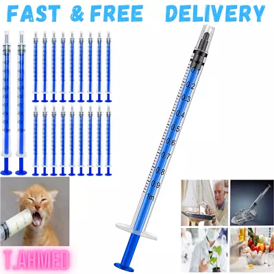 1ml Syringe With Caps (50 Pieces) Feed Pets Oral Oil Or Glue Applicator | NEW AU • $17.48