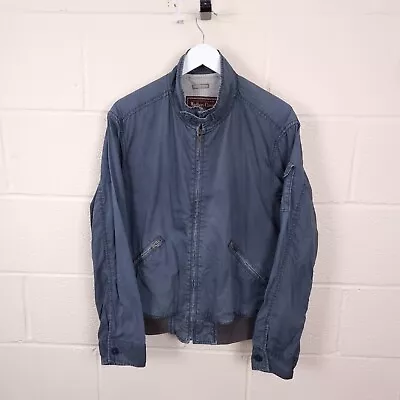 MARLBORO CLASSICS Jacket Mens L Large Bomber Cotton Canvas Lined Vintage Blue • $49.20