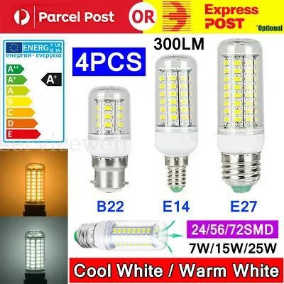 4PCS LED Corn Bulb E27 E14 B22 7W 12W 15W 20W 25W 5730SMD Globe Lamp Spot Light • $15.86