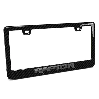 Ford F-150 Raptor In 3D Black On Real Carbon Fiber Plastic License Plate Frame • $48.99