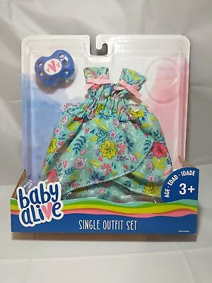 BABY ALIVE SINGLE OUTFIT SET Floral Print Dress & PACIFIER 2018 • $13.99