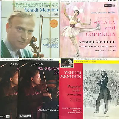 YEHUDI MENUHIN - 5 X HMV ASD Classical Records - Bach Paganini Violin Job Lot • £22.98