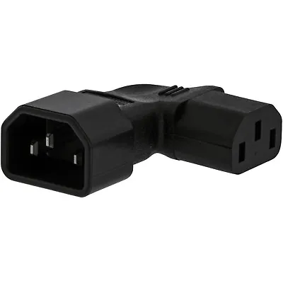 Right Angled IEC Adapter Male Kettle (C14) To Female (C13) Flat 10A Power Plug • £8.49