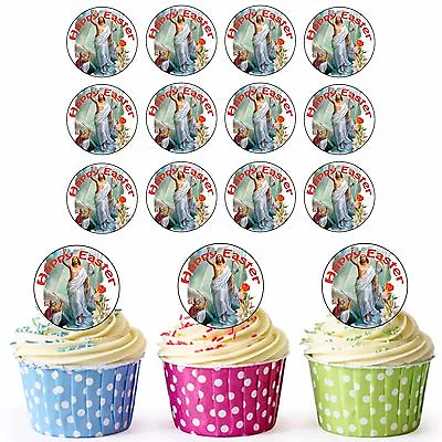 £3.75 • Buy 24 Circle Edible Easter Cupcake Toppers Cake Decoration Religious Jesus Themed
