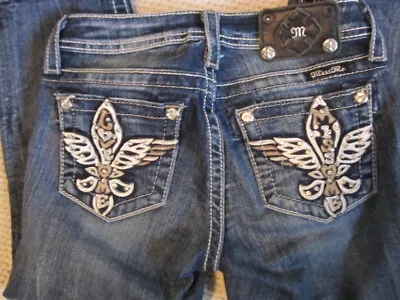 Girls Miss Me Capri Jeans JK5740P Wing Pockets Size 14 Waist 26  • $15.99