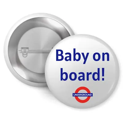 EMUWORKS Baby On Board Badges - London Underground Logo  Pregnancy Announcement • £2.45