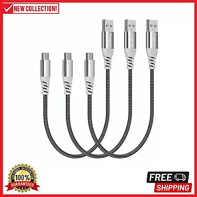 Short USB C Cable-30Cm 3 Pack Fasgear Fast Charging USB A To Type C Cord Nylon • $16.99