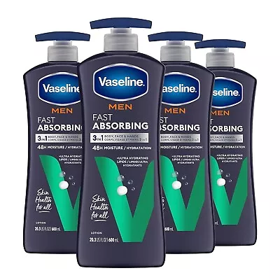 Vaseline Men's Healing Moisture Hand & Body Lotion For Men 20.3 Oz Pack Of 4. • $35.46