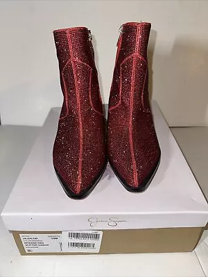 Jessica Simpson Zalor Women's Boots 10 M Red Glitter Gabor • $75