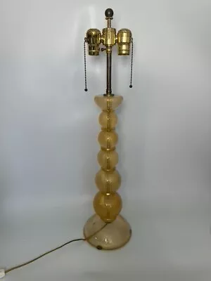 Vintage Italy Murano Glass 24k Gold Speckled Bubble 27  H Table Lamp • $650