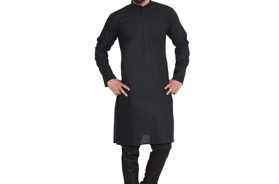 £21.30 • Buy Cotton Kurta Indian Traditional Ethnic Dress Plain Tunic For Mens Clothing