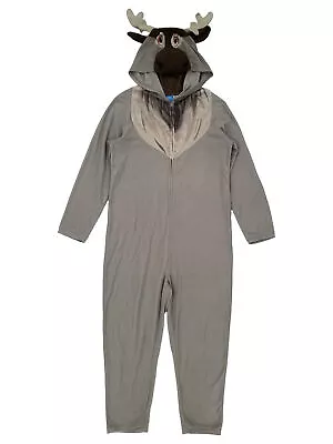 Disney Mens Gray Fleece Frozen Sven Full Zip Costume Union Suit Pajamas X-Large • $36.99