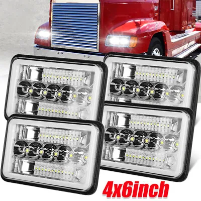 4Pcs 4x6  LED Headlights Sealed Hi/Lo DRL Beam For Freightliner FLD120 112 FLD • $51.29