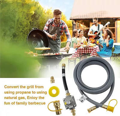 10 Ft Natural Gas Quick Connect Hose + 1/2in Male Flare Gas Grill Conversion Kit • $144.20