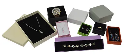 Two Piece Textured Card Gift Box Quality Jewellery Shop Packaging Display Case • £181.49