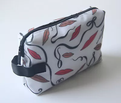 MAC COSMETICS Makeup Bag Case By Rebecca Moses - NUDE - Illustrated Lip Pattern • $9.89