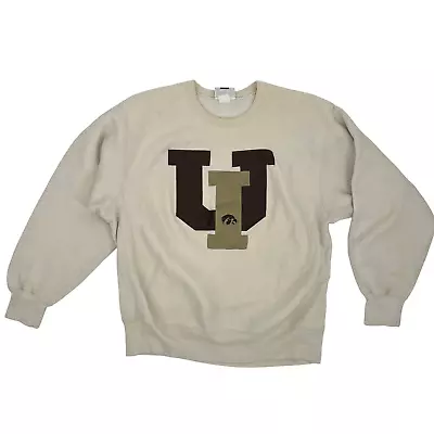 *RARE* Vintage 1960s Cream University Of Iowa Pullover Crewneck 95% Cotton • $30