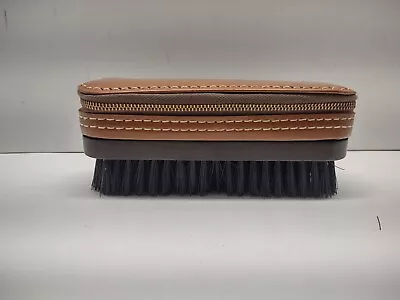 Swank Mens Travel Grooming Kit Vintage Leather Case Shoe  Brush  • $5.94