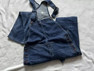 Women's Hot In Hollywood Denim Overalls Size S Stretch Distressed Adj Buttons • $24.50