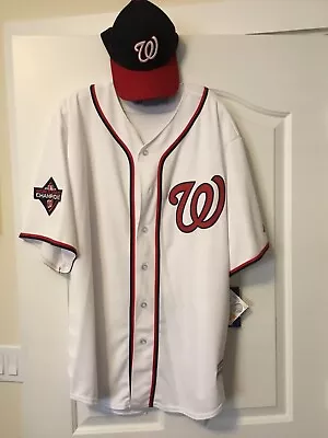 Washington Nationals Jersey And Hat 2019 World Series Patch 2XL • $69.95