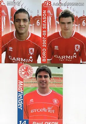 Middlesbrough Football Club. Official Player Profile Postcards X 3. Unsigned. • £1.75