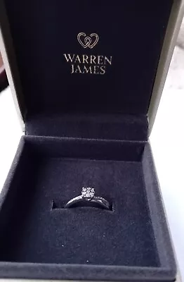 Warren James 9ct White Gold Diamond Crossover Engagement Ring (9DIA101) Size L • £95