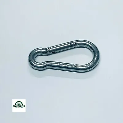 Load Rated Stainless Steel Carbine Hook 8 X 80mm SWL 150KG With Certificate • £6.20