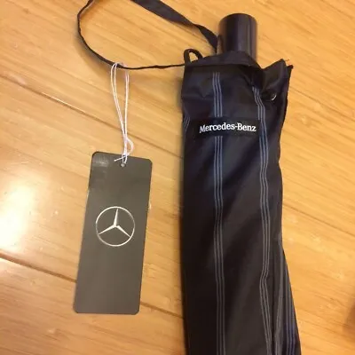 Mercedes Benz Sunny Or Rainy Folding Umbrella Rare Black Navy Compact • $78