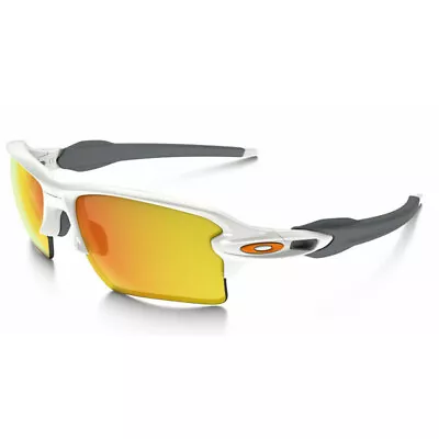 Oakley Flak 2.0 XL Sunglasses POLISHED WHITE | FIRE IRIDIUM • $174