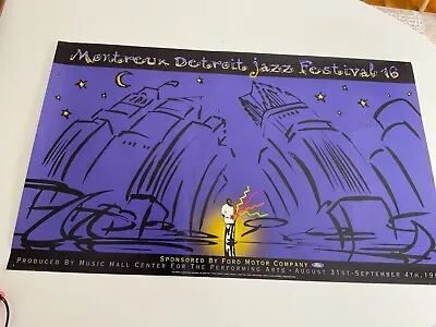 Vintage Annual Montreux Detroit Jazz Festival 1995 Poster  22” X  36  • $44.99