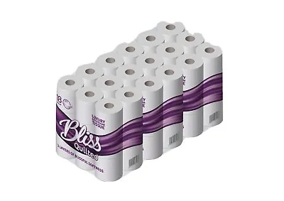 £39.99 • Buy 108 Rolls X 21m (Per Roll) 3ply Bliss Quilted & Embossed Luxury Toilet Tissue
