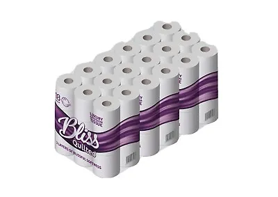 108 Rolls X 21m (Per Roll) 3ply Bliss Quilted & Embossed Luxury Toilet Tissue • £39.99