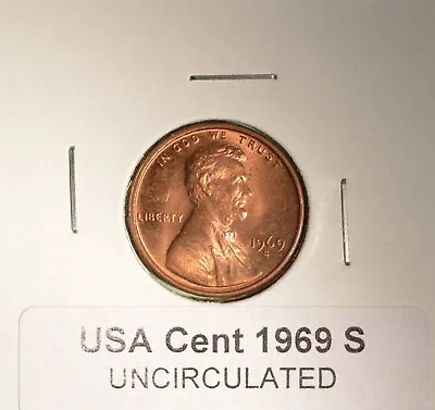 $1.90 • Buy 1969 S - USA Small Cent - UNCIRCULATED