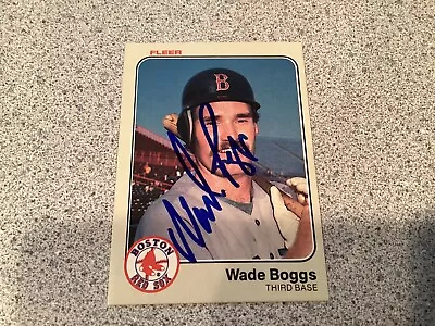 Wade Boggs 1983 Fleer Rookie RC Signed Card #179 - Boston Red Sox Hall Of Fame • $25