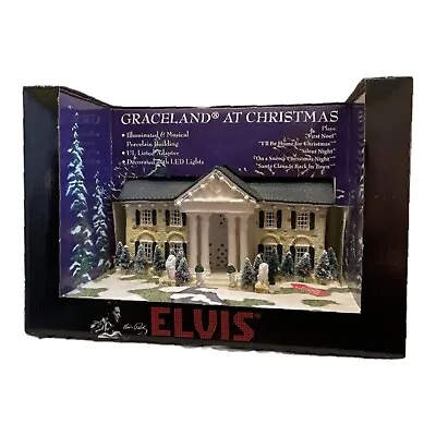 Elvis Graceland At Christmas New In Box Lights & Music Plays 5 Songs LED Lights • $440