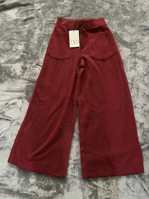 $13.90 • Buy Zara Girls Size 13/14 Red And Black Wide Leg Pants NWT