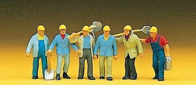 Preiser 10033 HO Scale Working People -- Track Gang With Tools Pkg(6) • $16.99