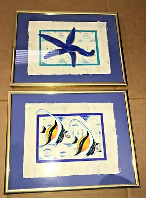 Framed Signed Numbered Prints Fijian Masi Tapa Cloth VONI Starfish Fish FIJI • $135