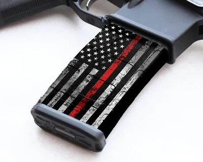 Magazine Wrap RED LINE VERT AR Vinyl Skin 5.56 .223 Airsoft ARM30-1022 • $12.99