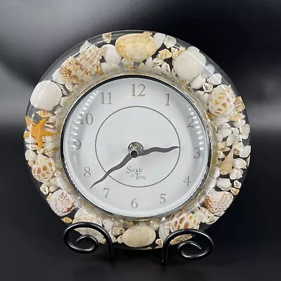 Vintage Sands Of Time Lucite Sea Shell Wall Clock AA Battery Operated Works • $19.99